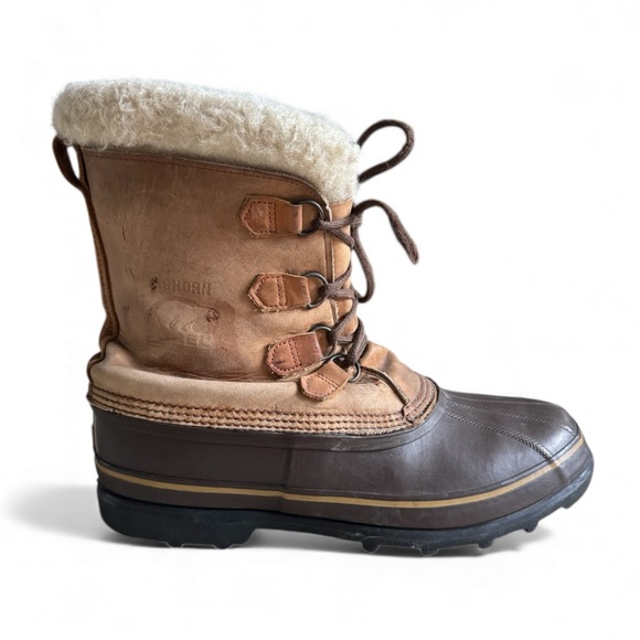 Sorel Vintage Caribou Waterproof Winter Snow Boots Warm Outdoor Shoes Brown 13 - Picture 3 of 14